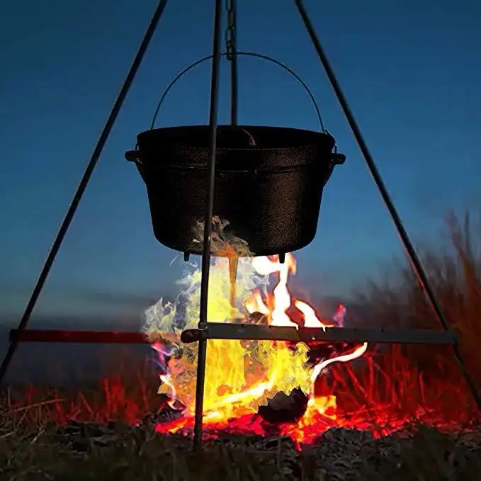 Customized outdoor cast iron single camping outdoor picnic dutch oven pot