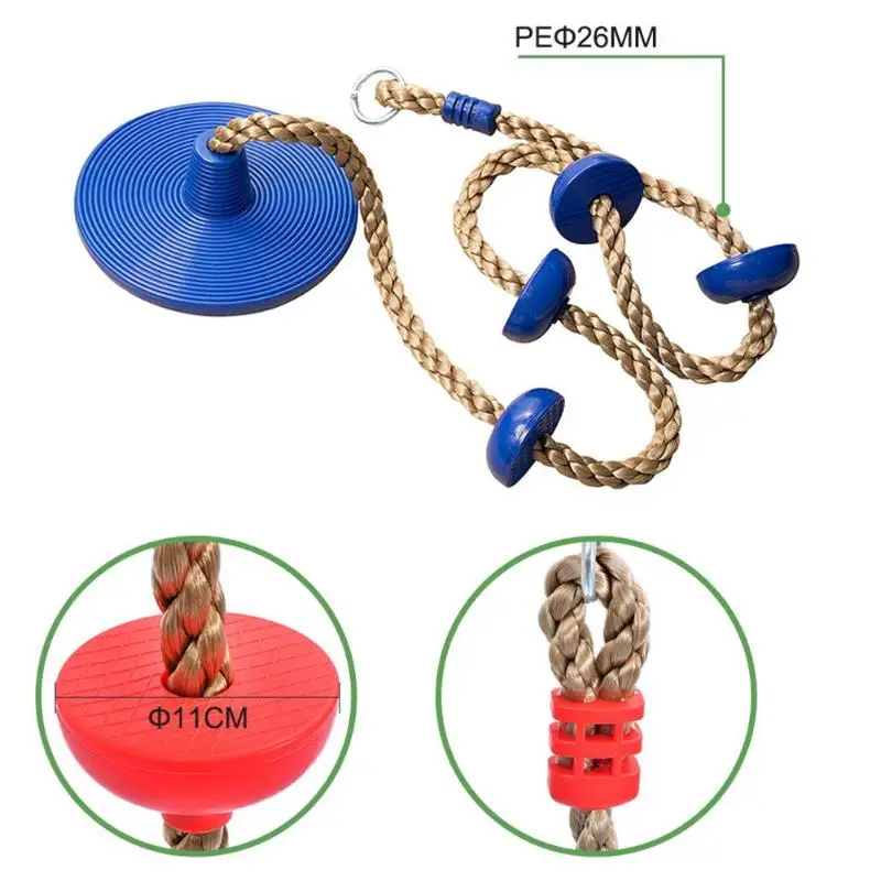 Jungle Gym Climbing Rope with Platforms and Disc Swing Seat Fitness Swing Set Outdoor Kids Toy Birthday Gift Garden Sets