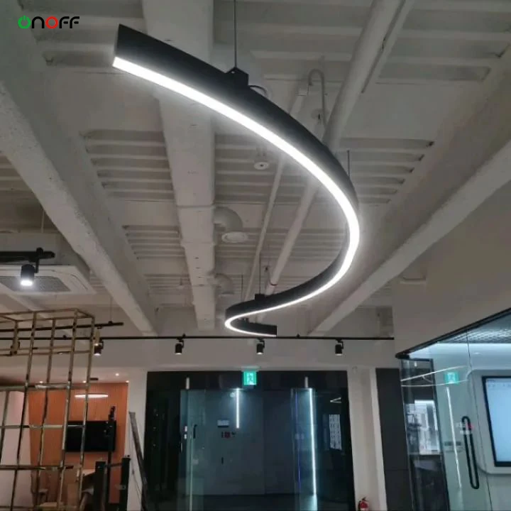 Arc linear LED pendant light suspended aluminum profile led circular light fixtures linkable