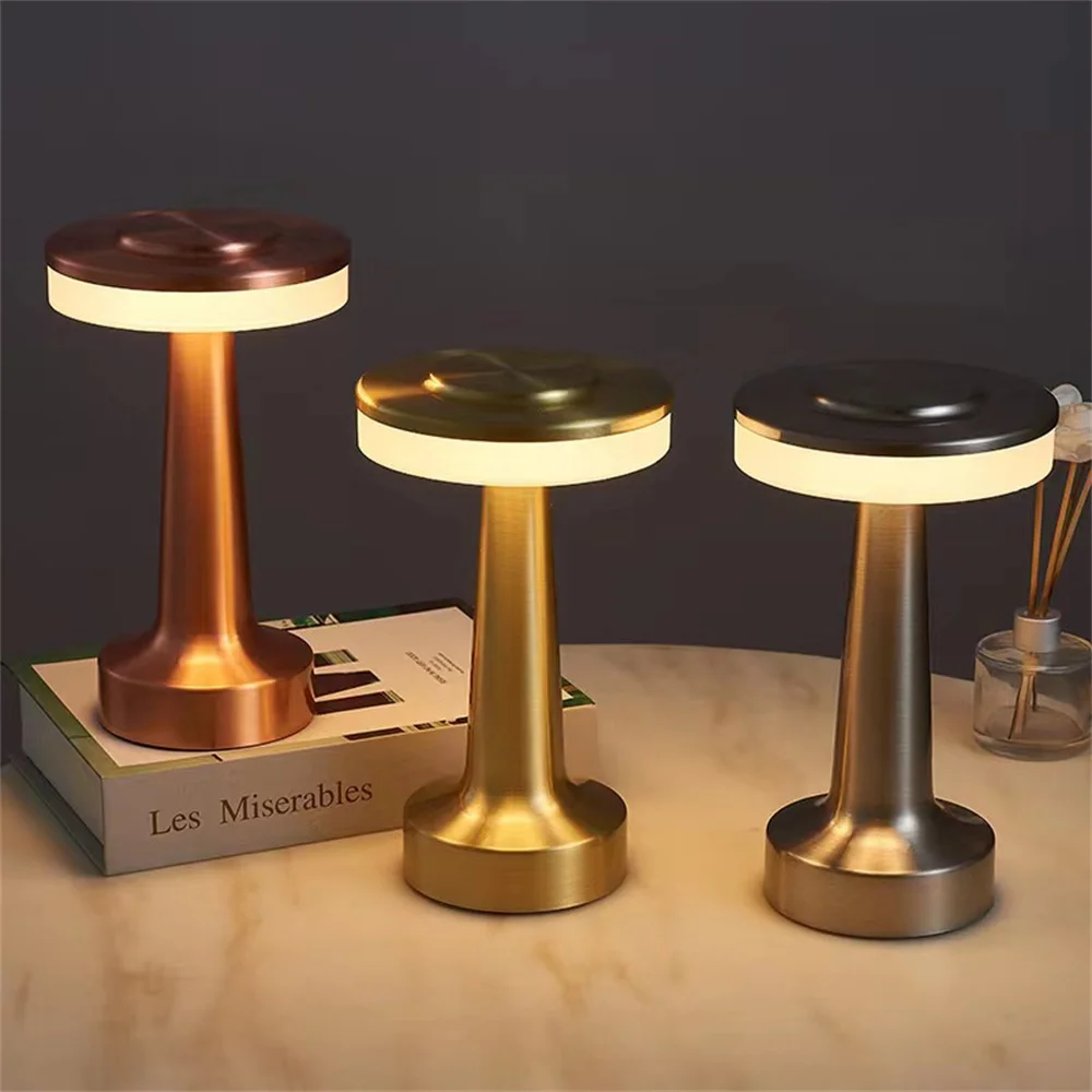 Modern Metal Lighting Dinning Touch Decor Desk Lamp Luxury Hotel Bedroom Bedside Restaurant Rechargeable Cordless Table Lamp