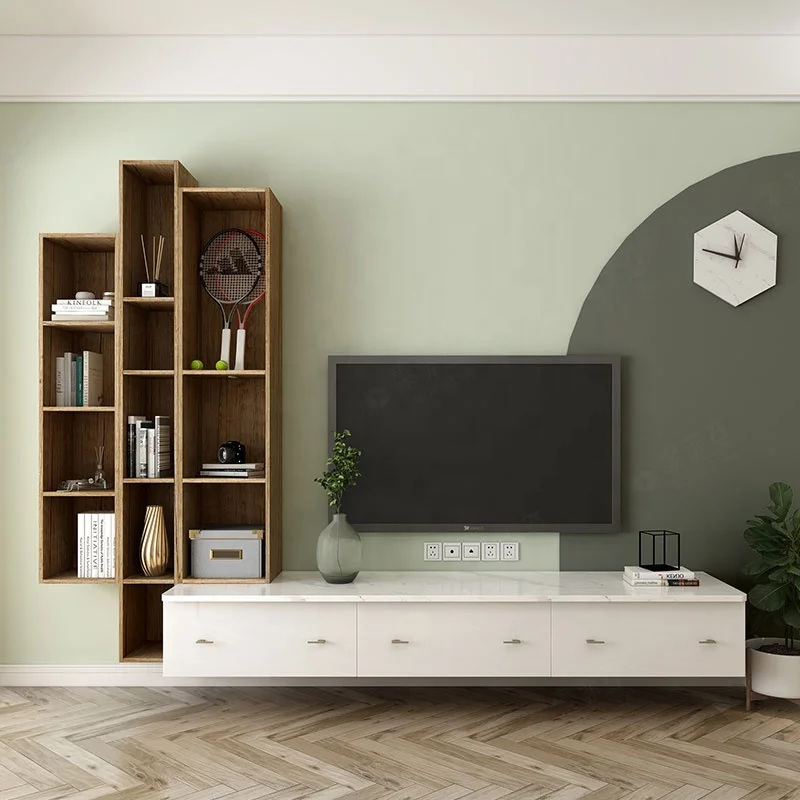 SUOFEIYA TV Stands Wood TV Cabinet Wall Mounted Set 2020 Living Room Furniture Modern Wooden Customer Designs Acceptable OEM ODM