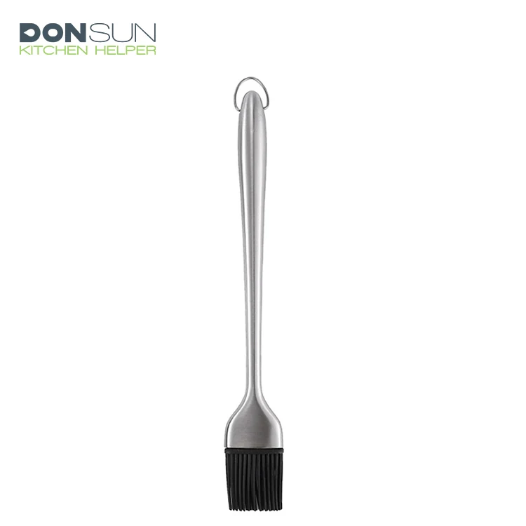 Dishwasher Safe Heat Resistant BBQ Silicone Basting Brush with stainless steel handle