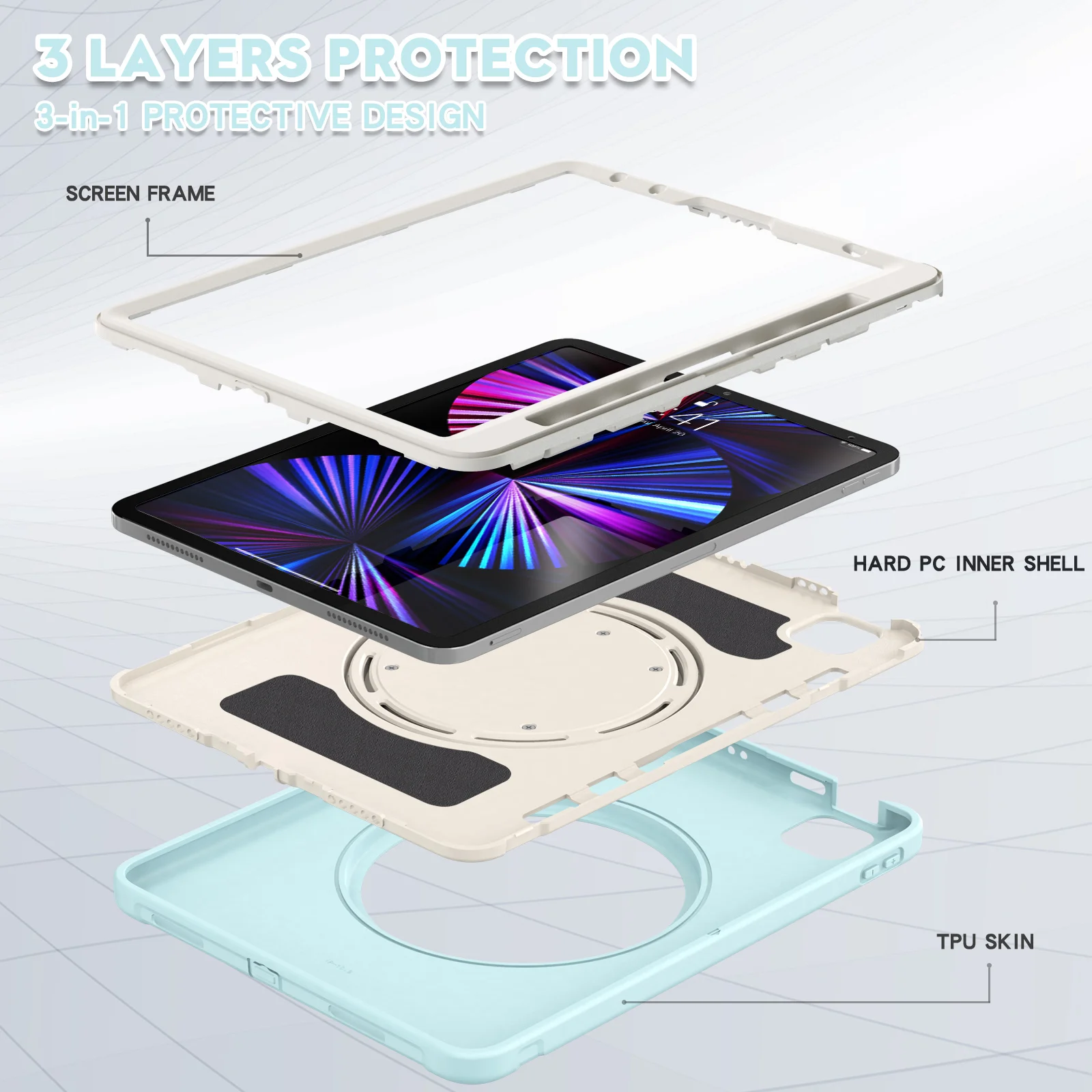 Детский планшет силиконовый защитный чехол для iPad mini4/mini 5 дюймов T500 2020 Встроенный 360 вращающийся