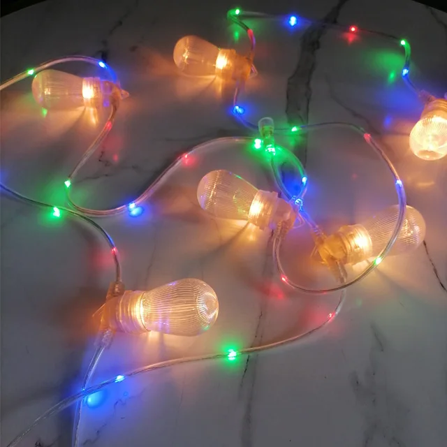 Outdoor String Lights Shatterproof LED SMD Bulbs Color-Changing Light Emitting Wire Dimmable S14 Festoon Light Patio Garland