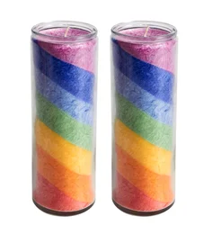 Chakra Candles 7 Color Spiral Glass Layered Candle Custom Scented Candles Packaging Box With Private Label