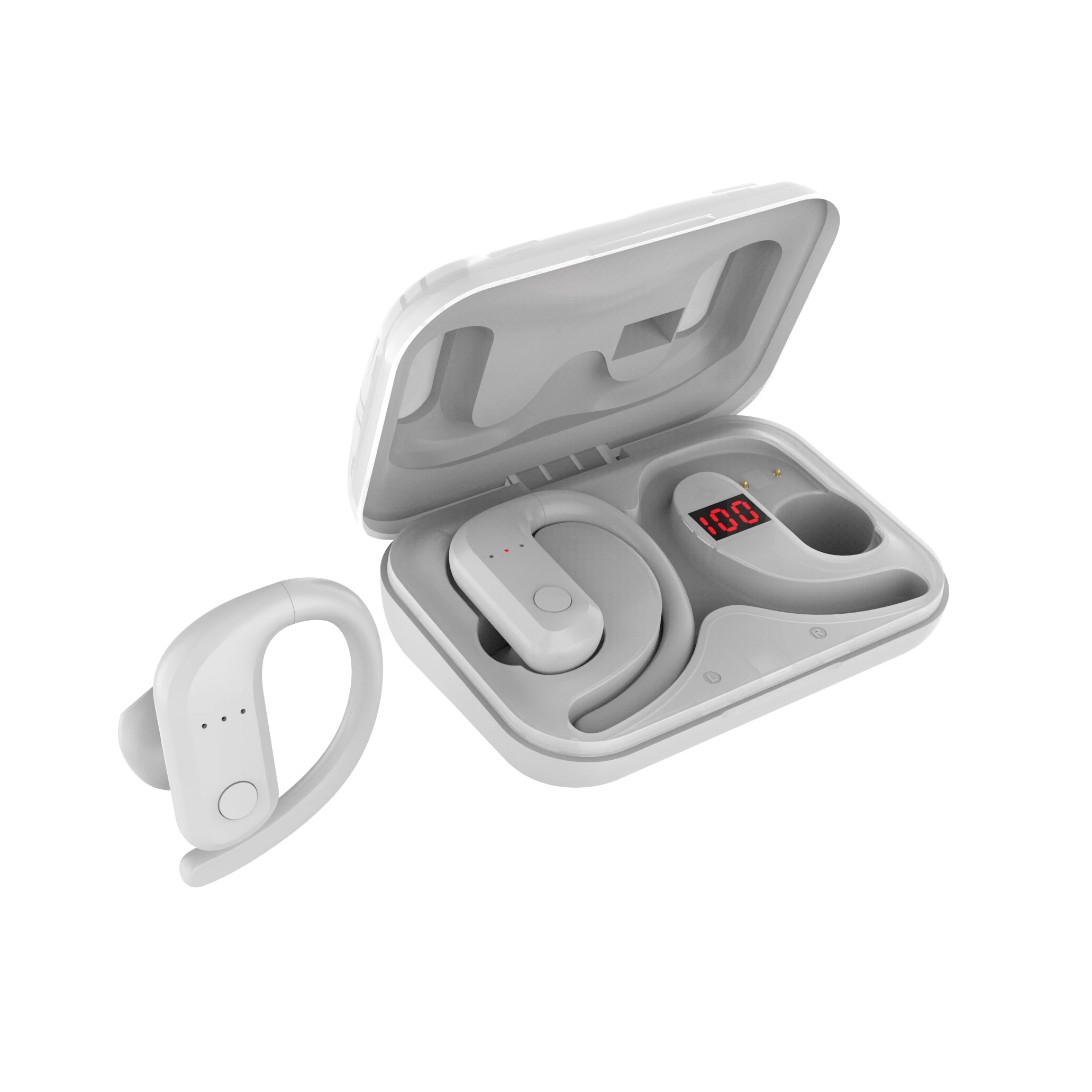 Best Seller Anti-dropping Earhook BT Earbuds for Sport Beat Wireless Earphones Digital Display Original Factory OEM ODM