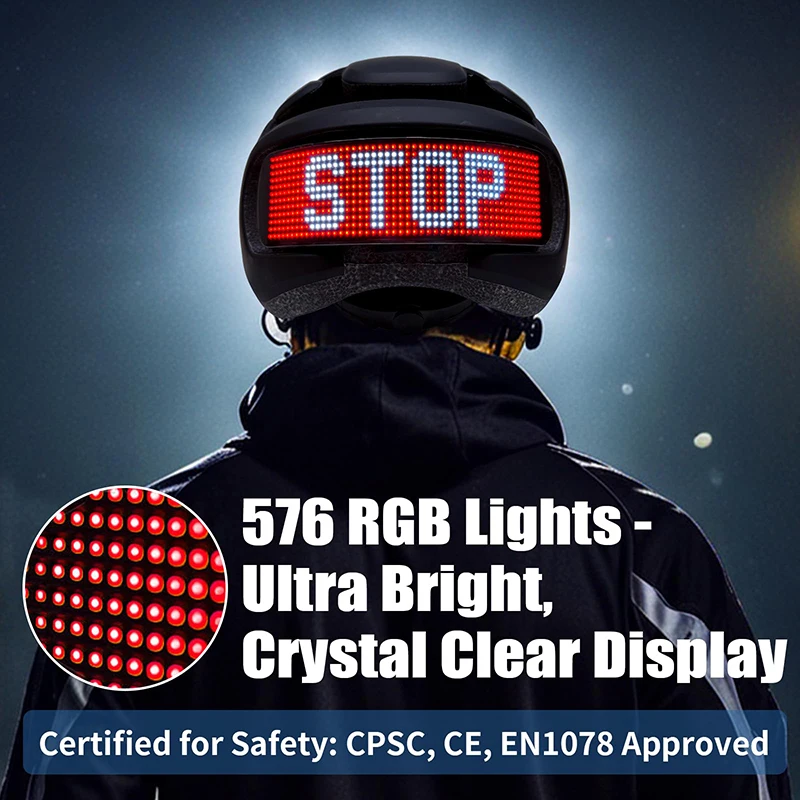 Smart APP Bluetooth LED Display Helmet Sports Mountain Motorcycle Outdoor Riding Bike LED Helmet Light