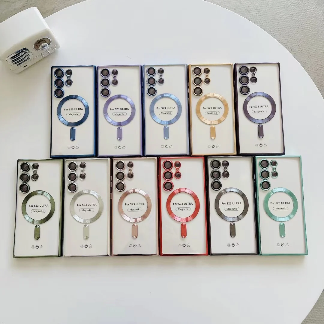 Прозрачный мягкий чехол Saiboro из ТПУ для Galaxy s23, гальванизированный Чехол для мобильного телефона samsung galaxy s23 ultra