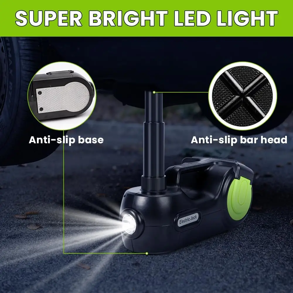 3 in 1 Portable 5T 12v floor lift 5 ton outdoor Electric Car Jack Kit with Air Pump and Eclctric Impact Wrench car jacks