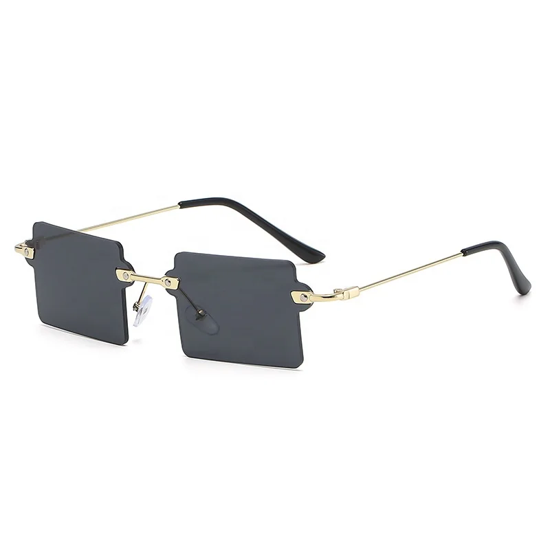 Women Fashion Shades Uv400 Super Sunglasses Trendy Rimless New Sunglasses for Summer 2022