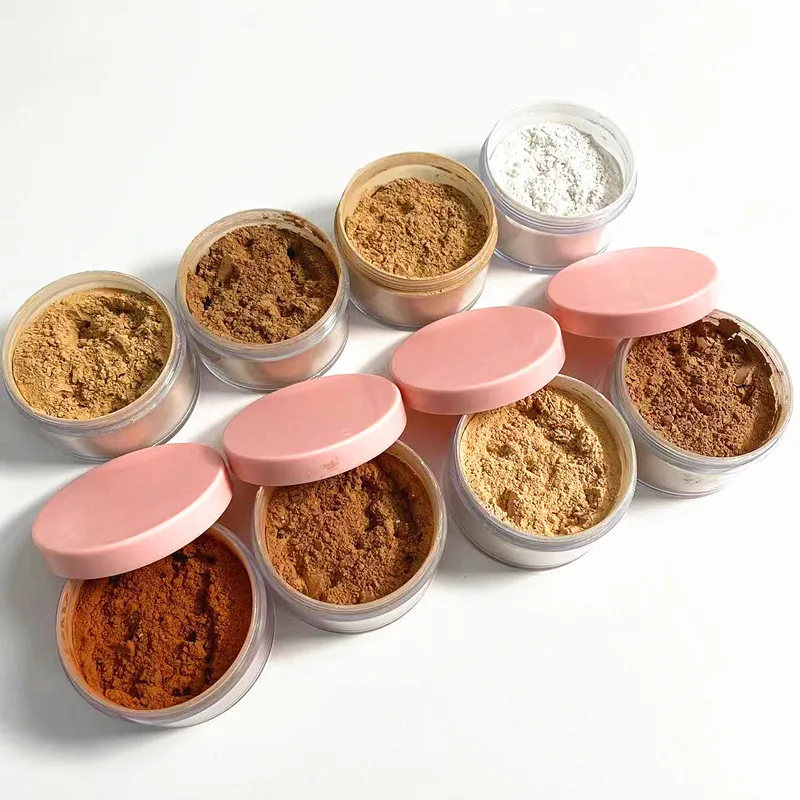 Custom High Pigment Pink Container  9 Colors Waterproof Long Lasting Talc Free Glitter Translucent Loose Setting Powder