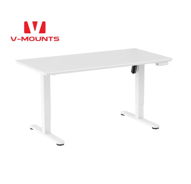 V-mounts Office Stand Desk With Tempered Glass Desktop Height Adjustable Single Motor Electric Standing Desk VM-JSD5-01-LA