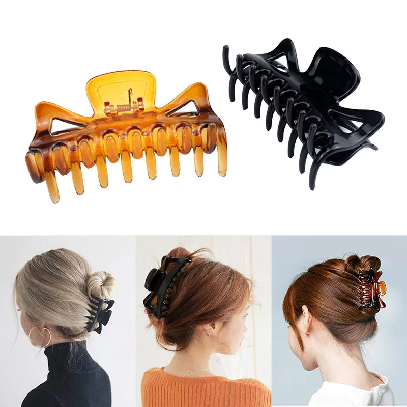 Wholesale Women Simple Claw Clip Colored Frosted Plastic Large Size Hair Accessories Hair Claw Care Hair Claw Clip