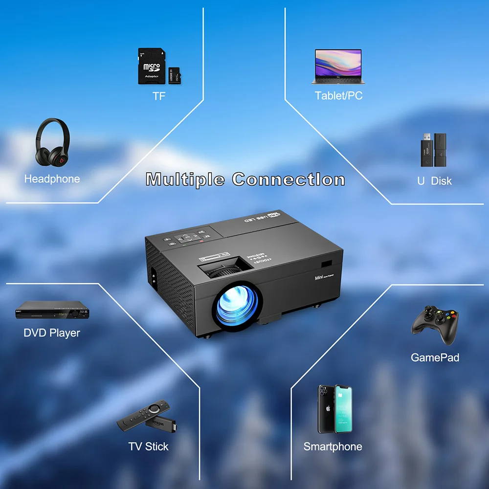 2023 New trendy 4K Mini Portable Home Theater Projector LED Beamer TV Video Lcd Projector