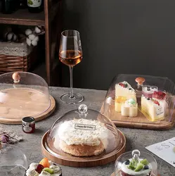 Amazon Hot Sale High Quality Custom Size Home Decor Glass Dome  Glass Cake Stand