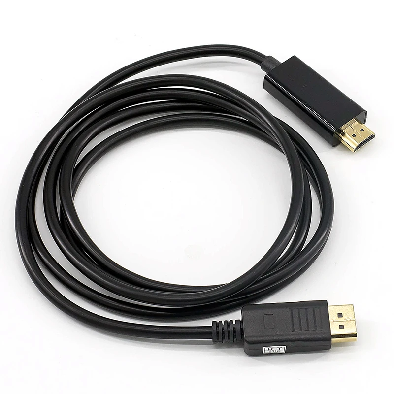 Customized 4K 30Hz 1.8m High Quality Display port DP To HDMI Adapter Converter Cable DP to HDMI Male To Male Cable support PC