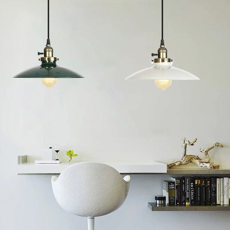 Vintage Colorful 250mm Diameter Round Shade Modern Pendant Circular Light Hanging