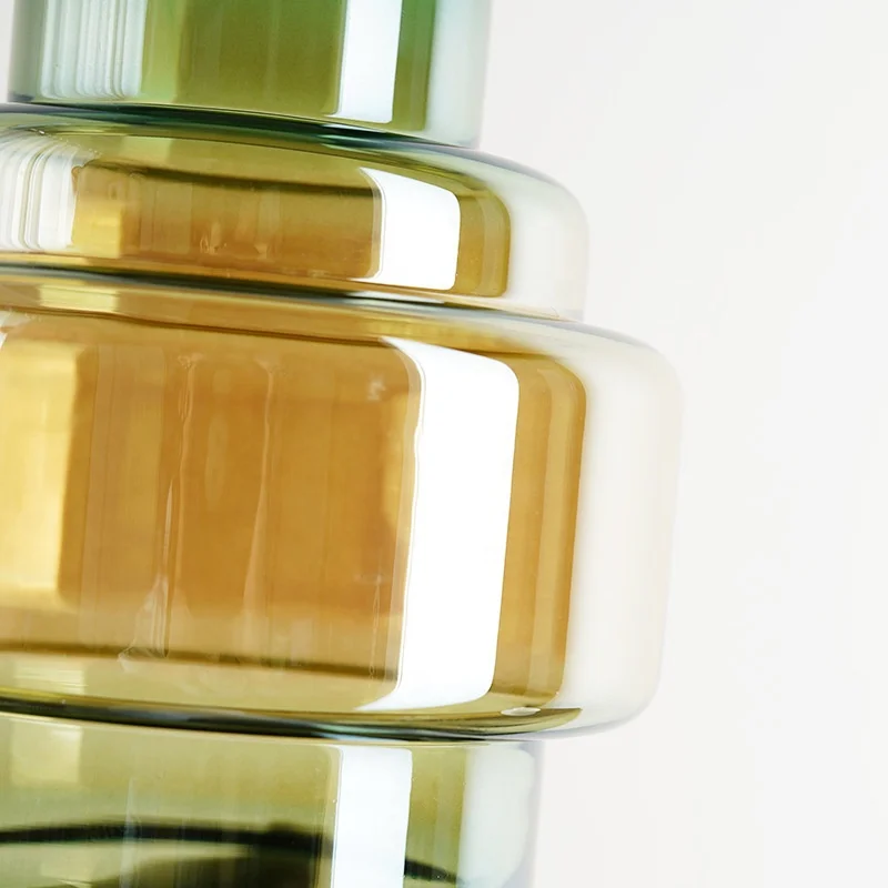 
Simple Hydroponic Home Colorful Clear Yellow Green Flower Glass Vase Craft 