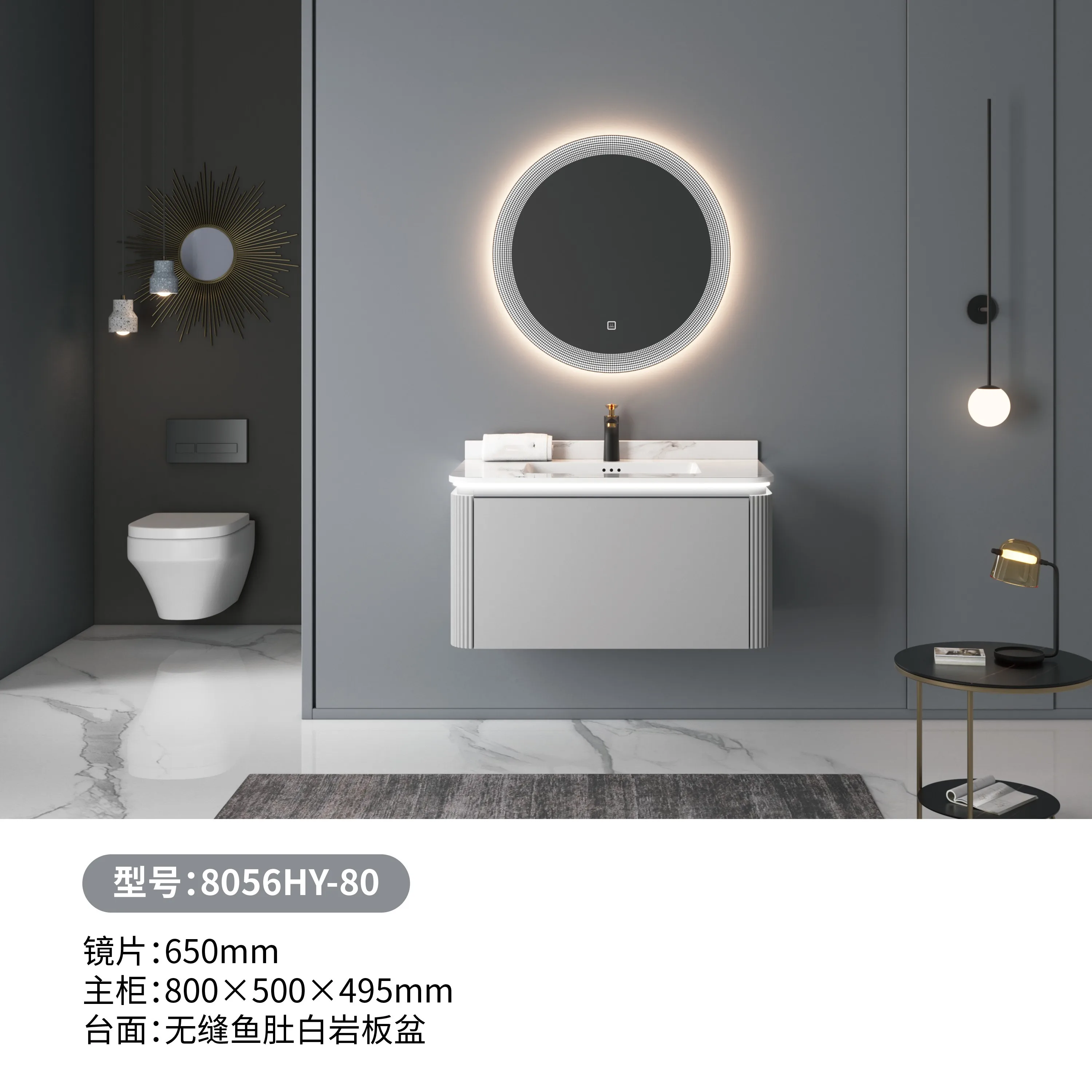 Wall Mount One Drawer Hanging Cabinet Vanity Luxury Bathroom Furniture Factory Direct With Sink