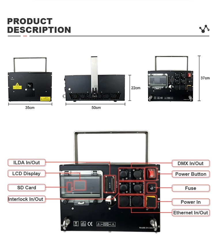 Wholesale Ip65 Full Color Stage Edm Rgb Animation Price Sky 30W 30 Watt Firework Outdoor Landmark Laser Light Projector