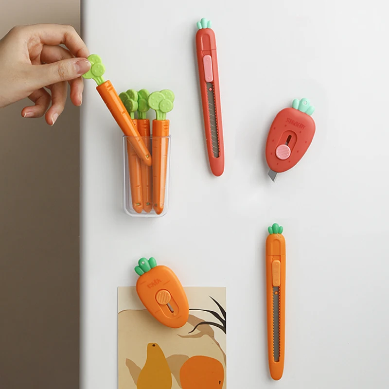 Home Multi-functional Carrot Cartoon Utility Knife Magnet Fridge Sticker Creative Household Decors Accessory