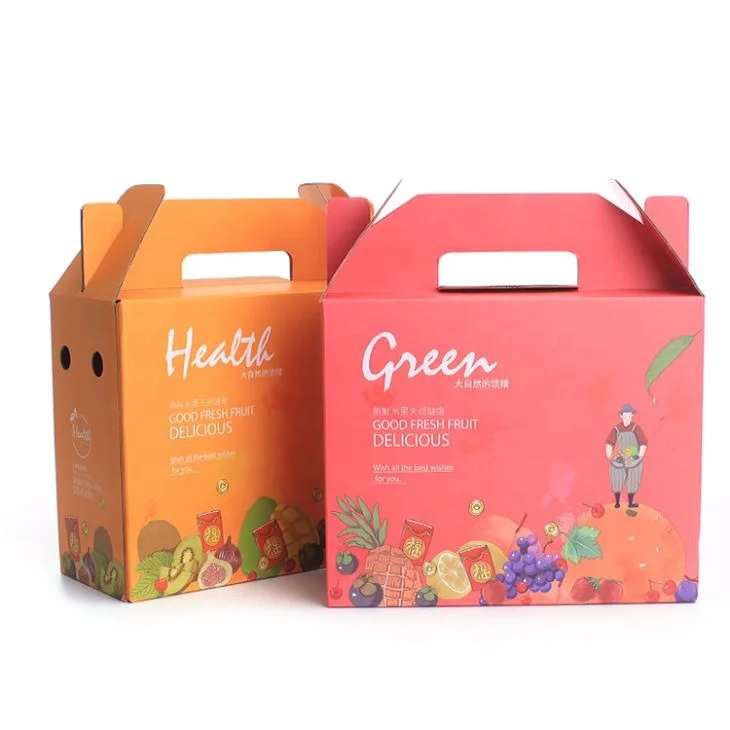 Corrugated Packaging Box Wholesale Folding Paper Boxes Fresh Fruit Delivery Packaging Customized Cardboard Paper Agriculture