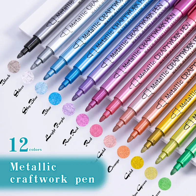 New Arrival Silver/Gold Metallic Craftwork Pen for DIY Glass Wood Fabric Plastic Permanent Metal Pen Ceramic Marker Card Making
