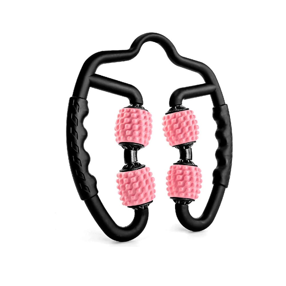 4 Wheel U Shape Trigger Point Muscle Massager Roller For Leg Neck Arm Pain Relief