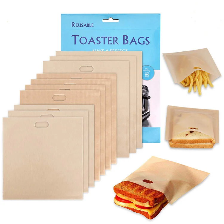 High quality reusable heat resistant nonstick toaster bags for sandwiches