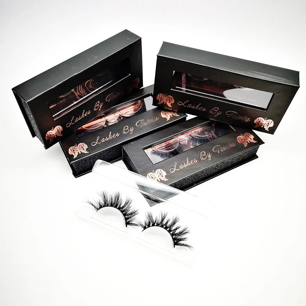 OEM Manufacture Black Square Private Label Custom Magnetic False Eyelash Packaging Box Wholesale