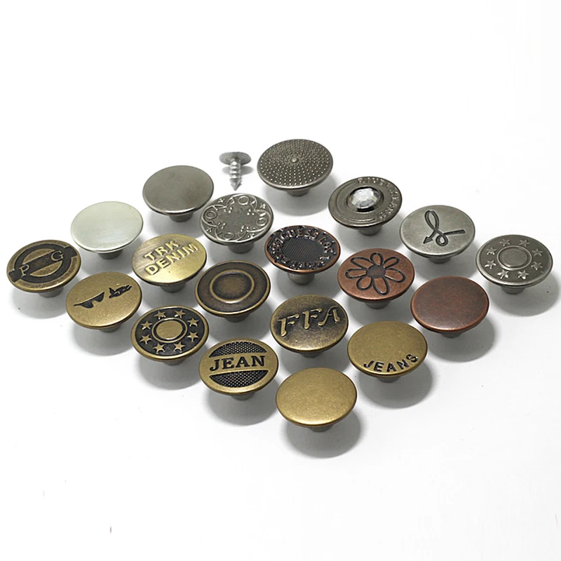 Custom special shape skull screw jeans button jean for denim jacket botton