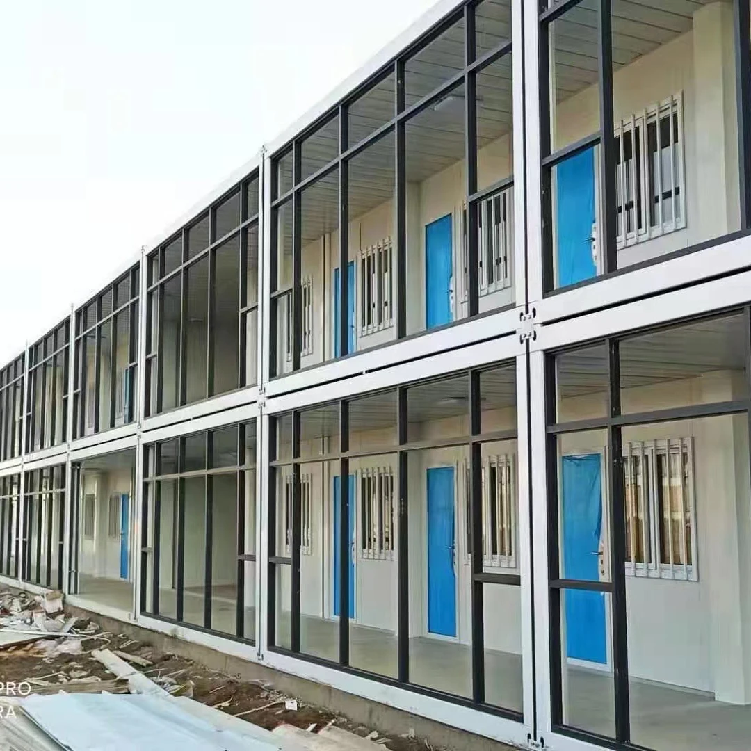 Популярный двухэтажный недорогой деревянный дом портативные дома 2 спальни двухэтажные стеклянные стены сборный контейнерный Польша