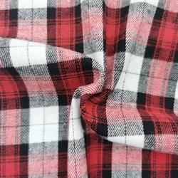 Factory direct sales four seasons warmth textile TC flannel brushed Sueded plaid yarn dyed woven fabric for