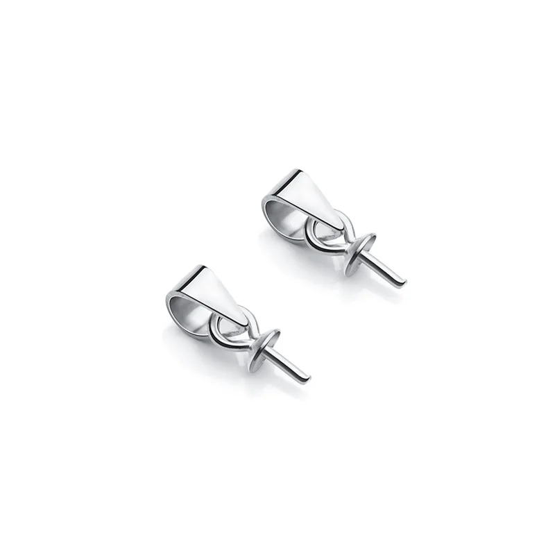 925 Sterling Silver Screw Eye Pin Bail Top Drilled Beads End Cap For DIY Charm Pendant Connectors Jewelry Making