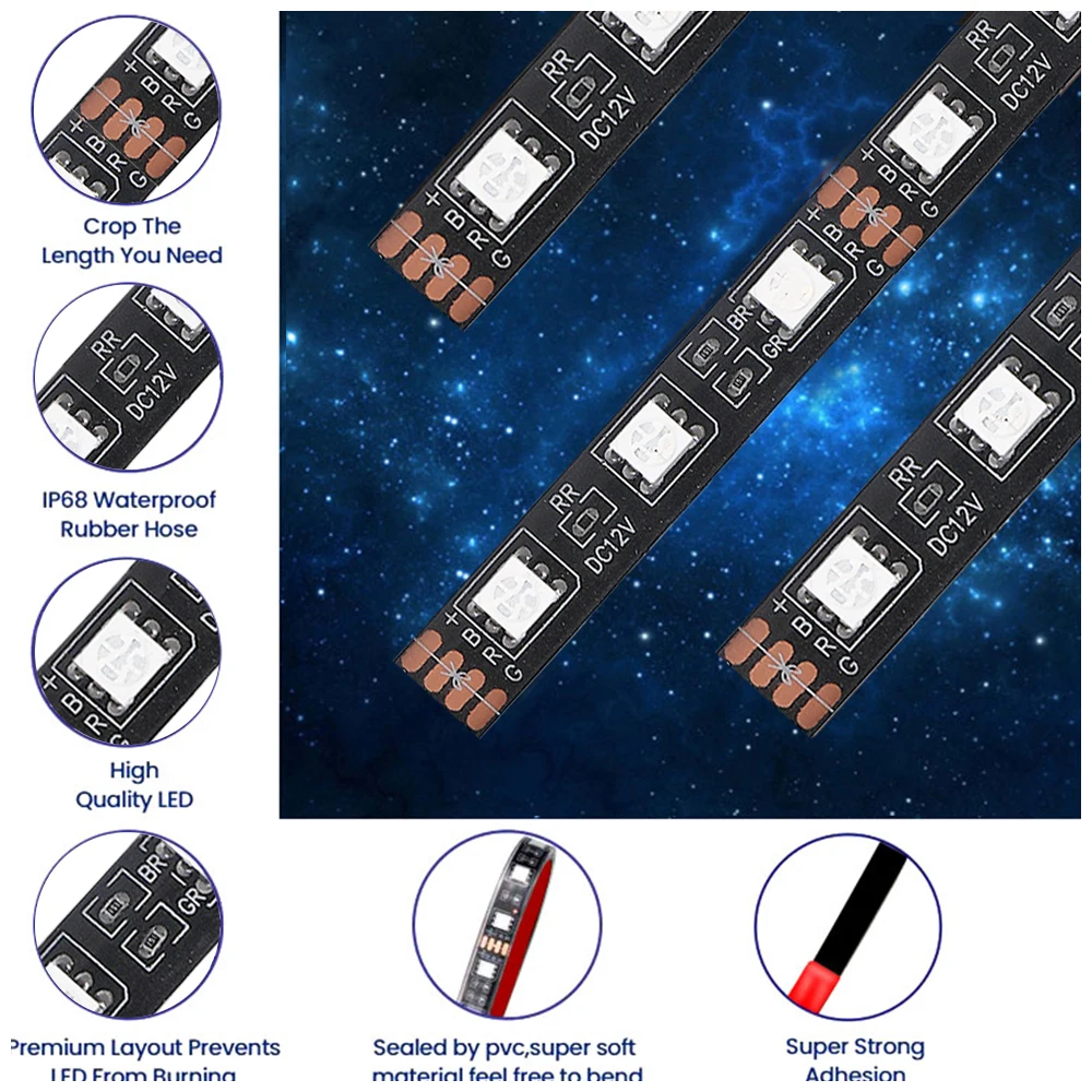 Ace Ns Atmosphere Ns-Atmosphere Ambientebeleuchtung Auto Double Row Daytime Running Drl Led Underglow Low Glow Lights Strips