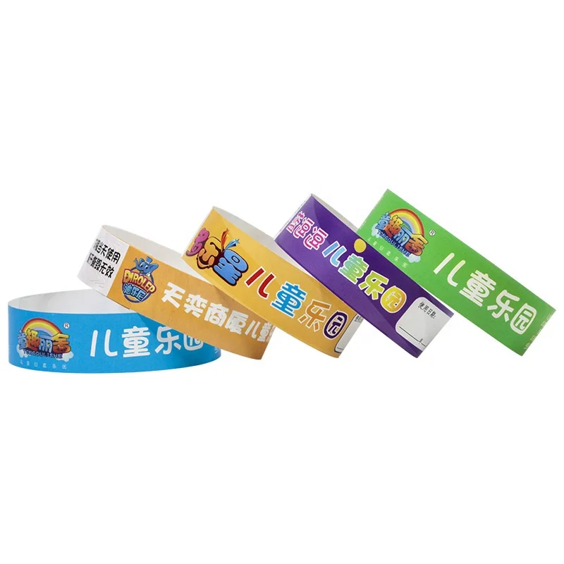 Disposable bracelet nfc solid color 20mm synthetic paper wristbands rfid  KTV ticket bar identification paper band