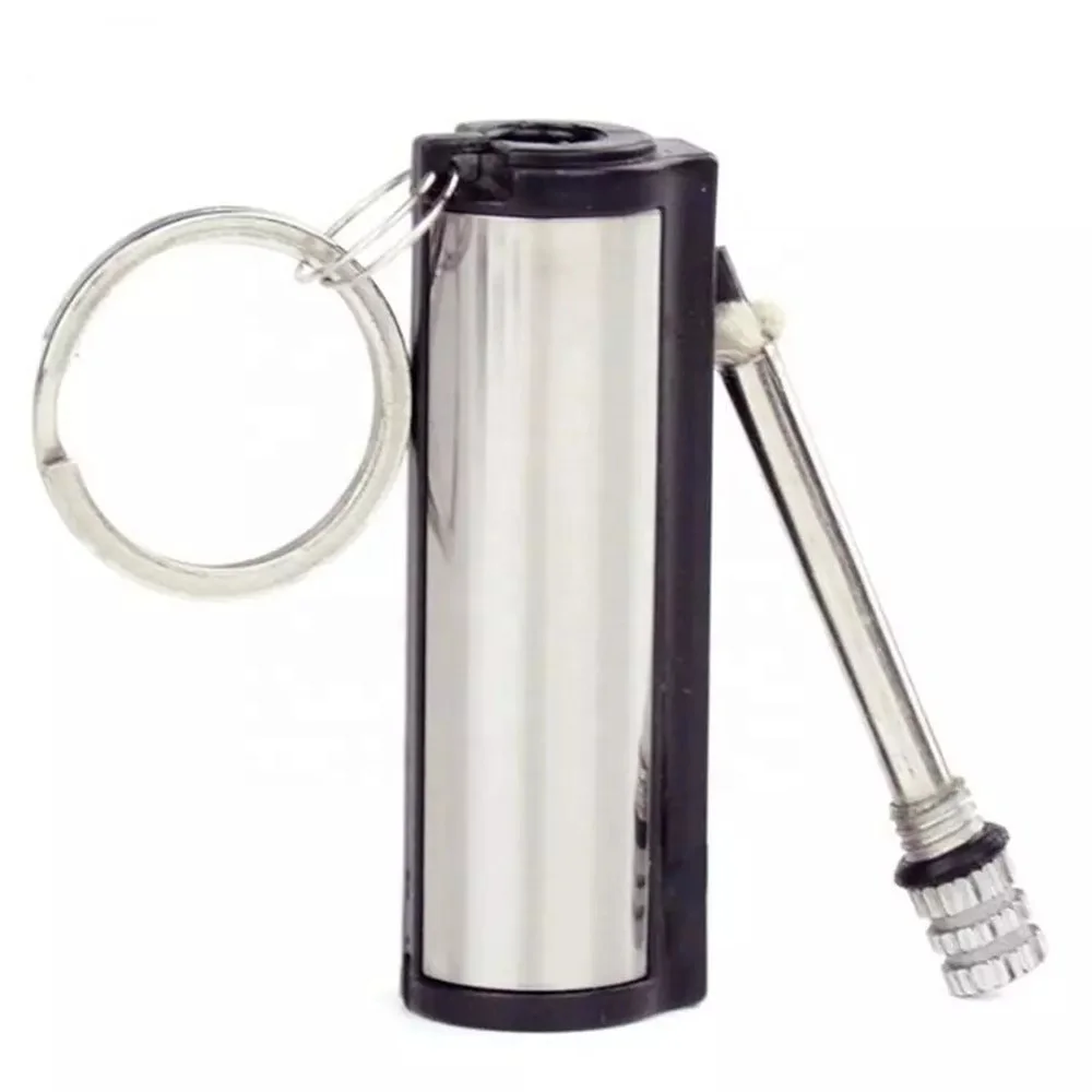New arrival Camping Metal Match Fire Starter Gas Oil Flints Lighter With KeyChain