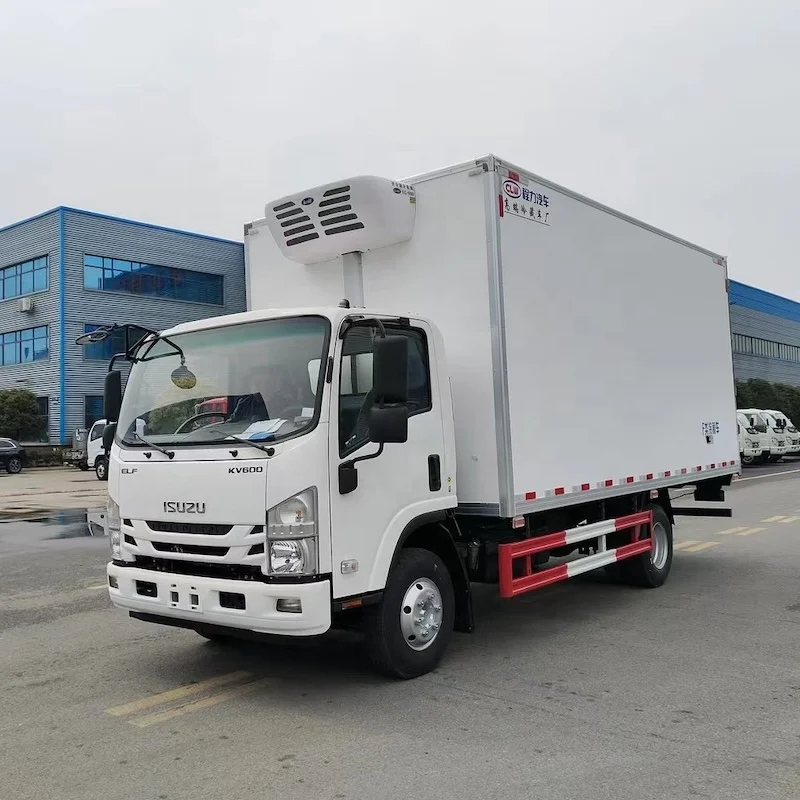 ELF refrigerated trucks body 5m capacity 5 ton with CARRIER refrigerator THERMO KING refrigeration unit