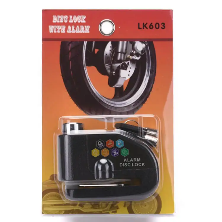 Motorcycle Alarm Lock Bicycle Security Disc Brake Alarm Lock Anti-theft Zinc Alley Cable Bike Lock with keys