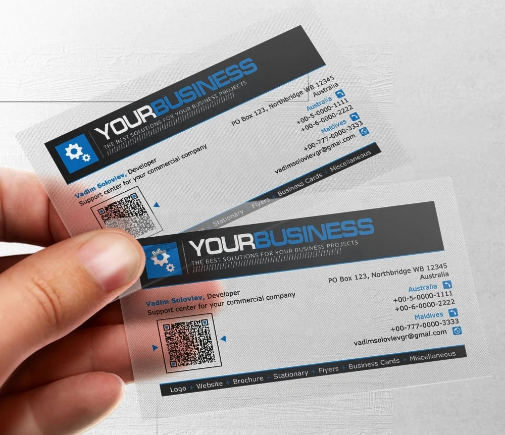 Design Your Own Business Cards / Custom Printing Transparent PVC Business Cards With Logo