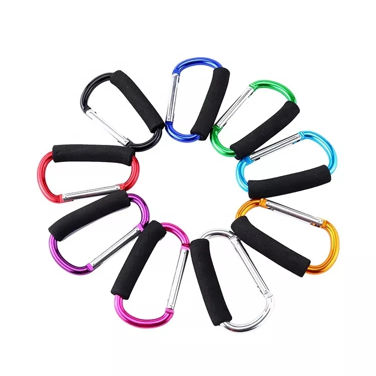 Wholesale 2kn Custom Logo Small Lock Climbing Keychain Snap Hook Safety Heavy Duty Metal Spring Clip Hook Aluminum Carabiner