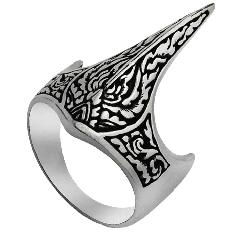 customized 925 sterling Silver Oxidation spike ring,Sultan Sword Detailed Ottoman ring,men silver rings turkey 925 sterling