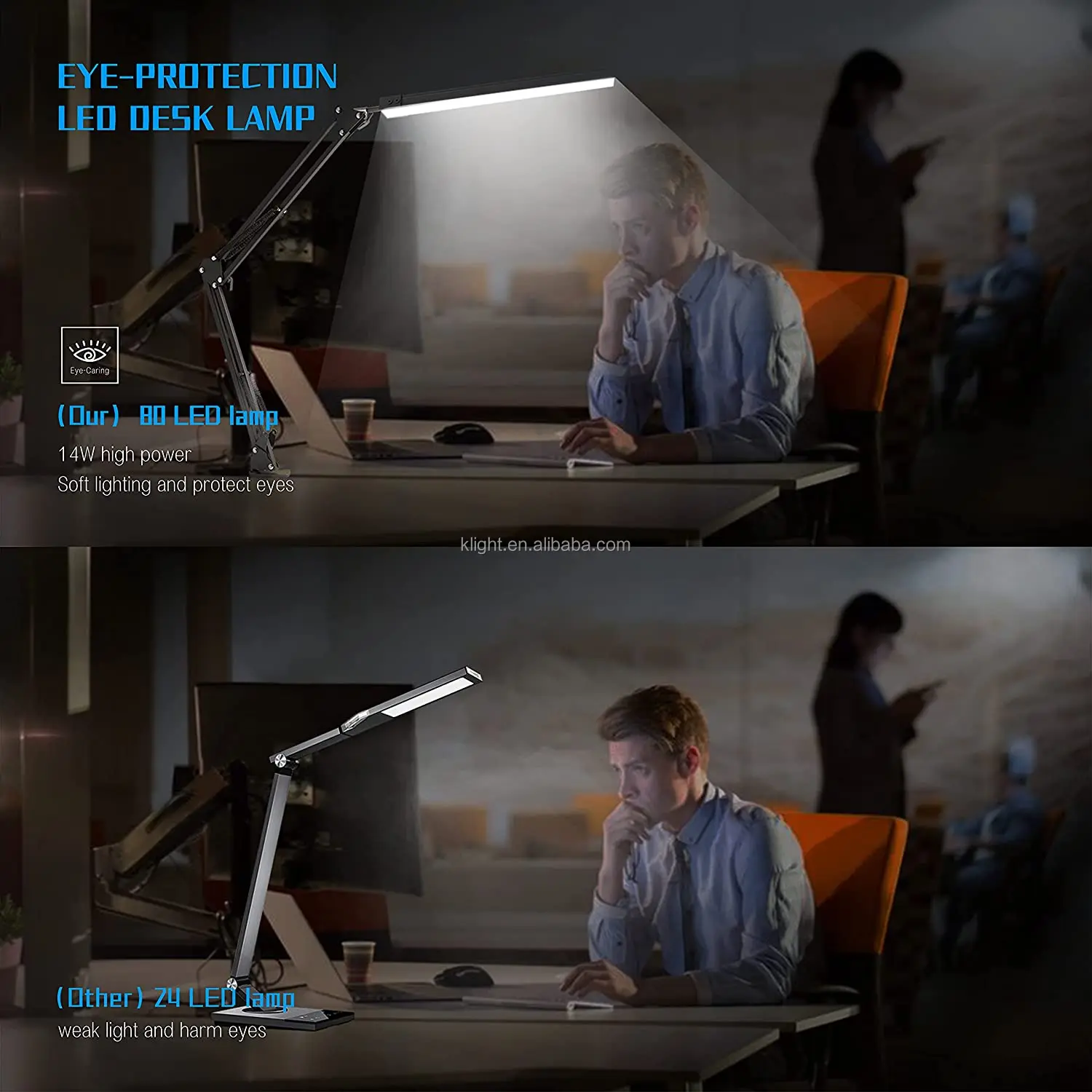 popular Swing Arm Lamp New Led Metal Clip Table desk Lamp Dimmable Bedroom Reading with Usb Plug-In Desk Lamp