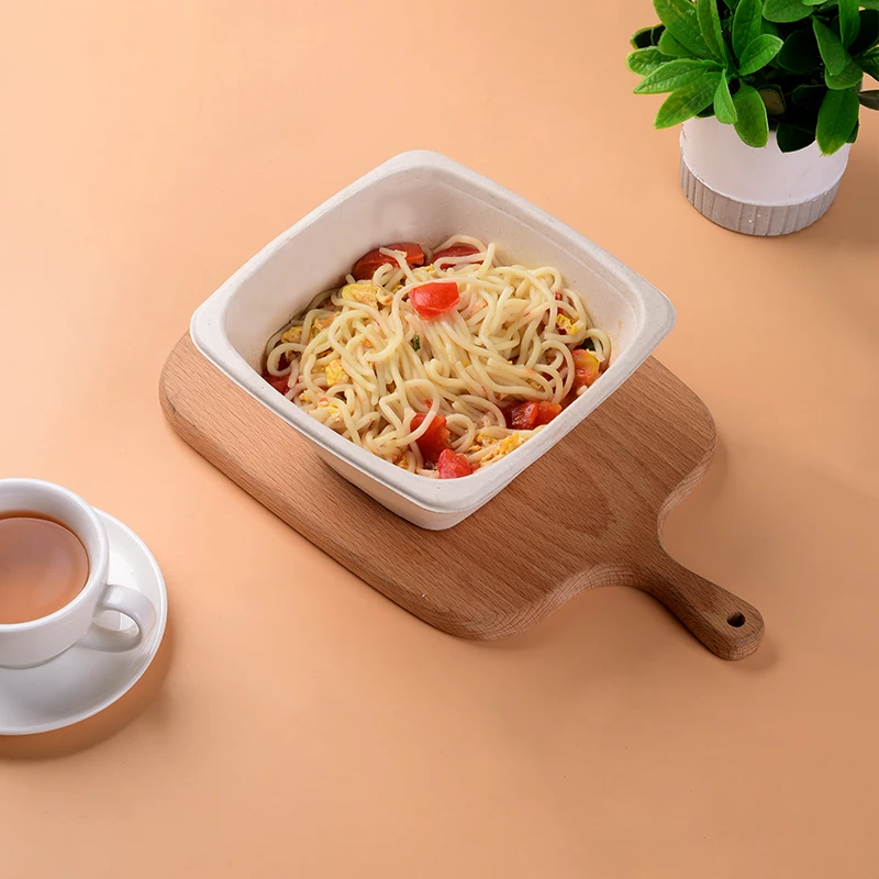 Wholesale Sugarcane Bagasse Food Container Disposable Compostable Rectangle Bowl With Lid