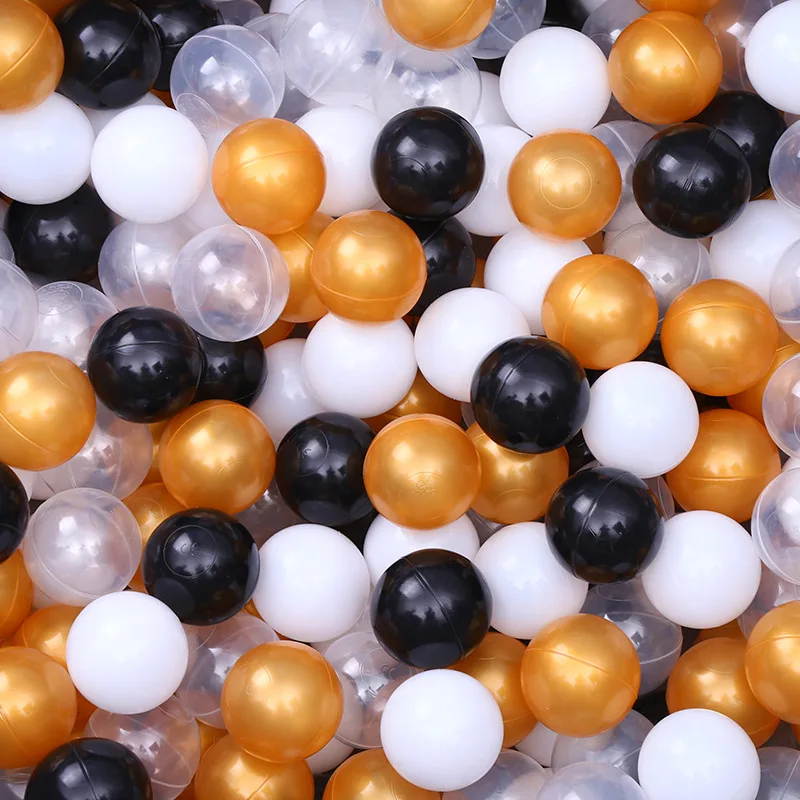 6cm 7cm 8cm Light Colorful Pearl White Gold Blue Plastic Ball for Soft Play Kids Ball Pool