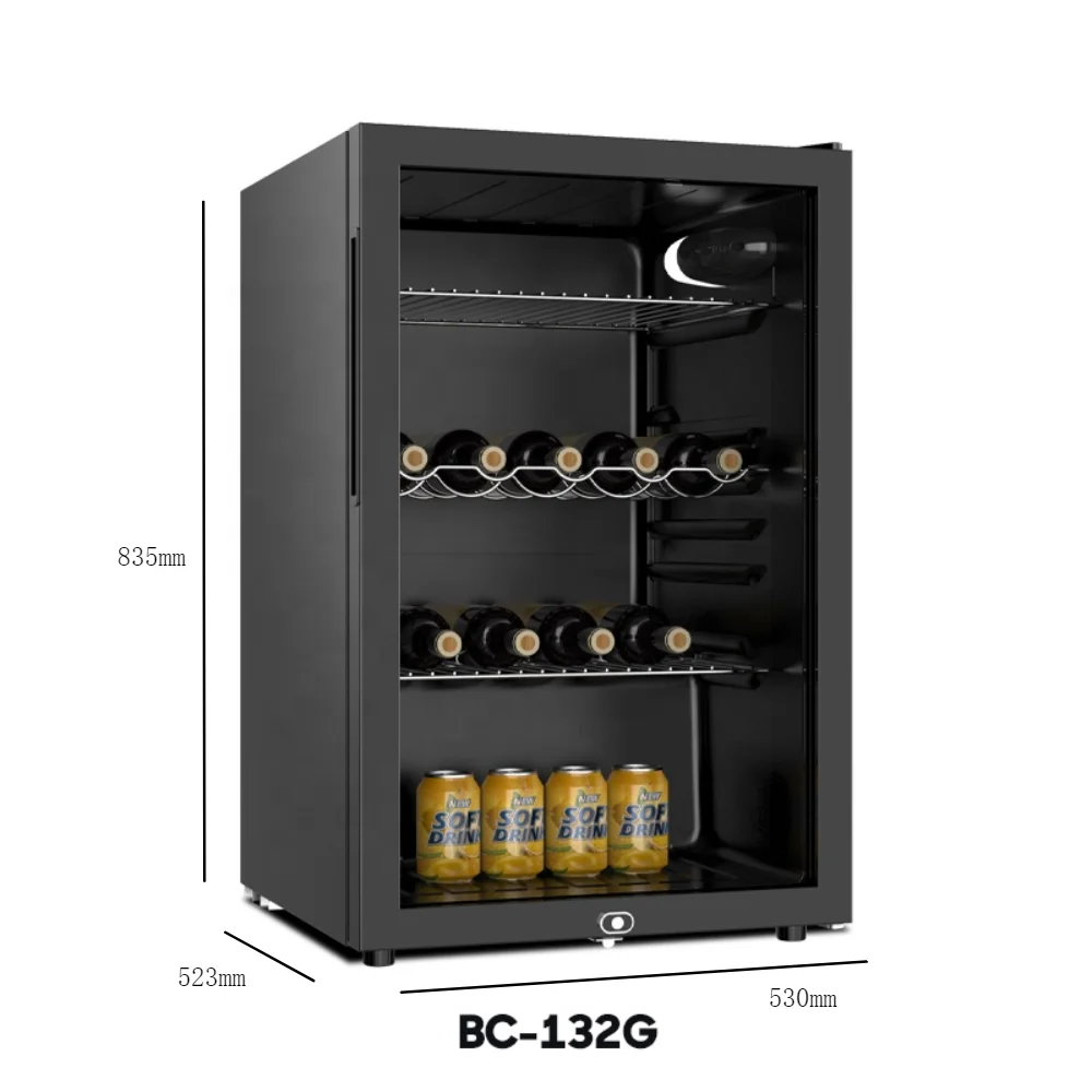 132L Mini Glass Door HOME Cellar Cabinet Wine Cooler commercial refrigerator