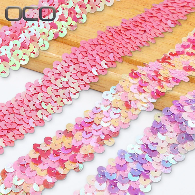 Factory custom100% Polyester Mesh Fabric Laser Color Glitter Bigger Size Sequin Fabric Large Size 18mm Sequin Fabric