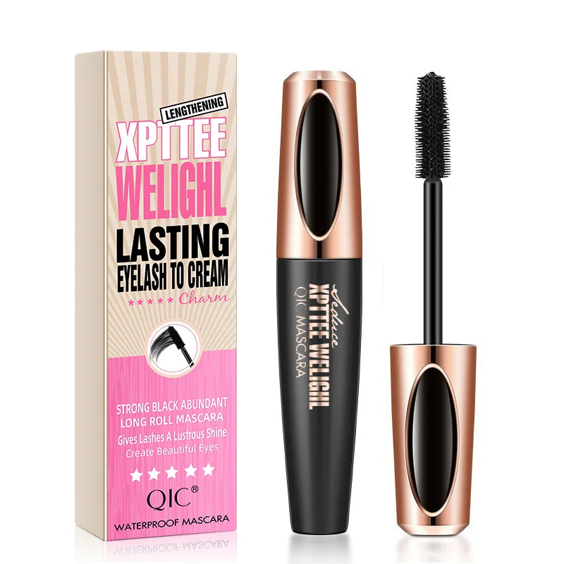24H Long Lasting Waterproof 4D Mascara Extension Curling Eyelash Fiber Quick Dry Cream Mascara Liquid Black Thick Eyelash Oil
