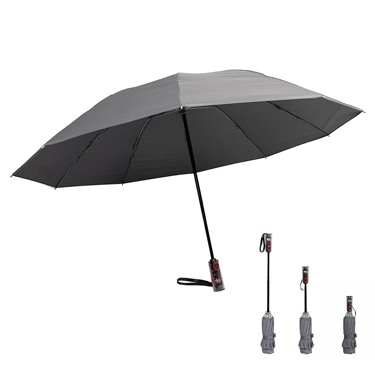 Wholesale luxury custom logo paraguas security automatic reversed fold umbrella business gift travel umbrella