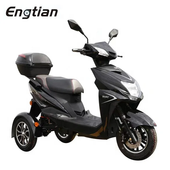 None fall Adult 60/72V 800W Electric Trike 3 Wheel Scooter Electric tricycle rickshaw for sale